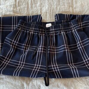 Wilfred Navy and Cream Plaid Pants